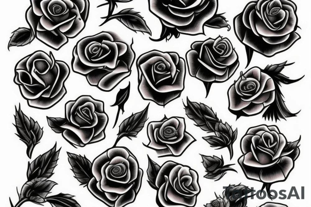 half dead rose tattoo idea