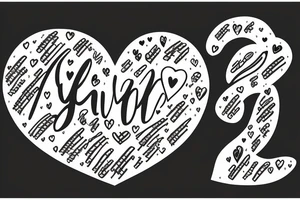 A heart with the words “Ifunanya” and “Tari” tattoo idea