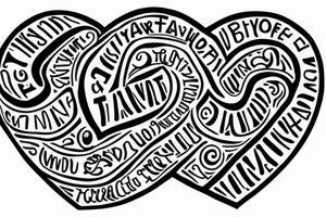 A heart with the words “Ifunanya” and “Tari” tattoo idea