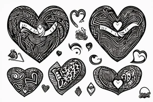 A heart with the words “Ifunanya” and “Tari” tattoo idea