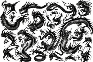 Dragon that eat a man tattoo idea