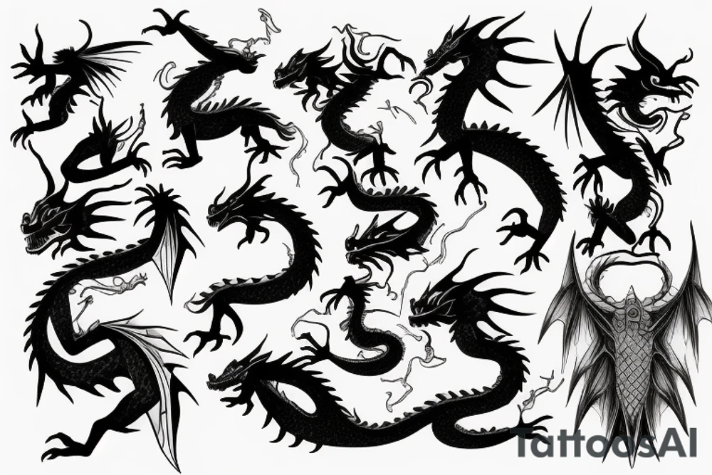 Dragon that eat a man tattoo idea
