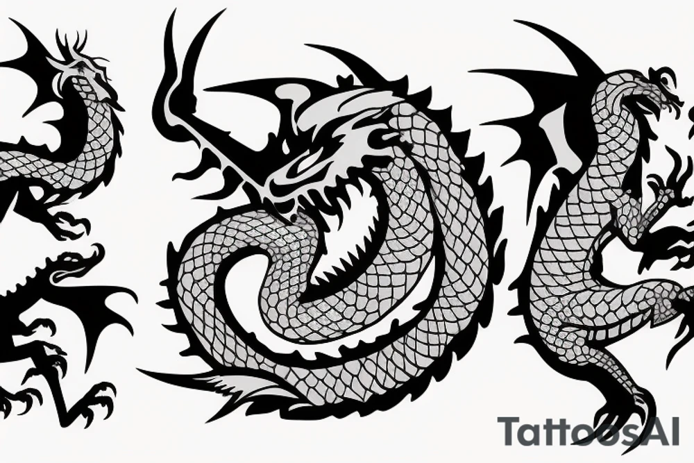 Dragon that eat a man tattoo idea