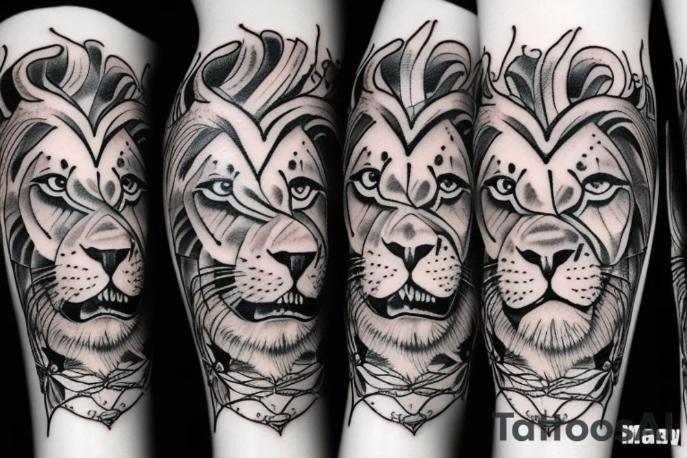Sad lion tattoo idea