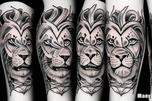 Sad lion tattoo idea