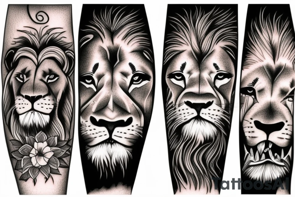 Sad lion tattoo idea