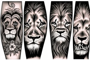 Sad lion tattoo idea