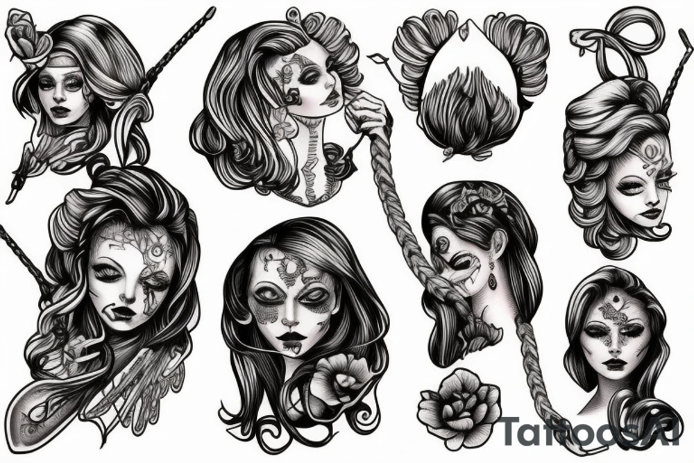 Dead women rope tattoo idea
