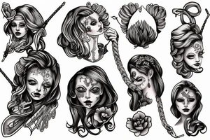 Dead women rope tattoo idea