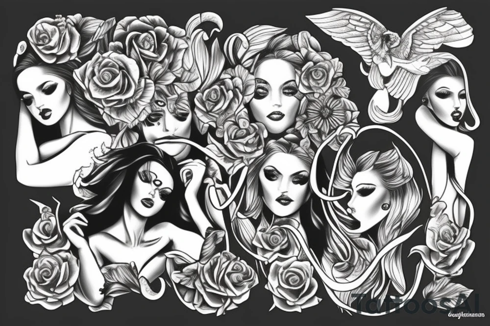 Hung women tattoo idea