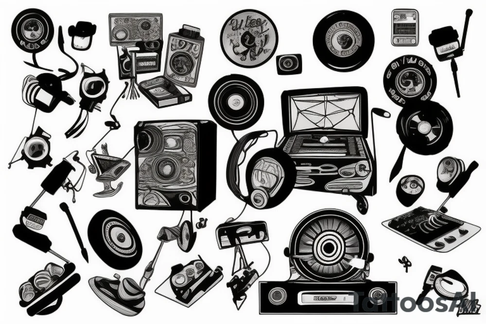 Disc jockey tattoo idea
