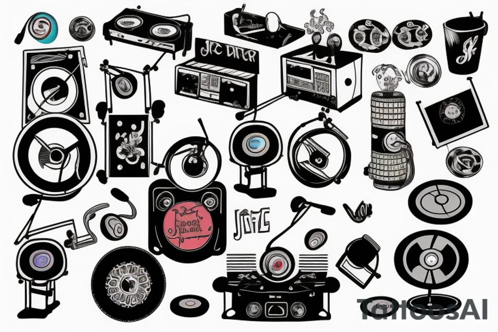 Disc jockey tattoo idea