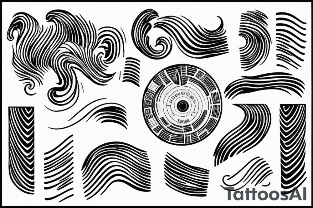 Serato dj music waves tattoo idea