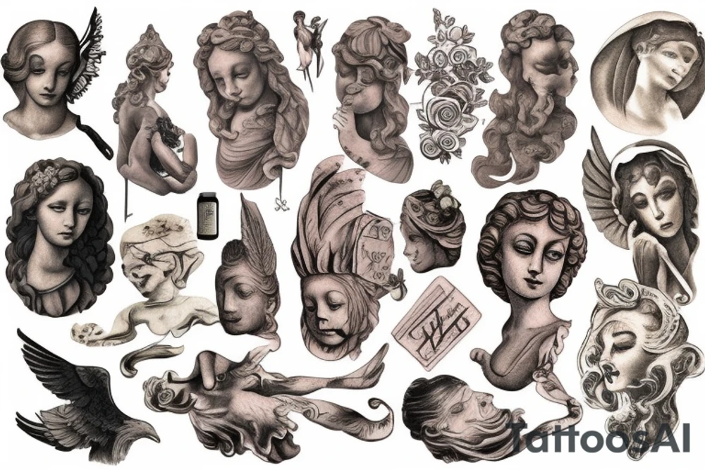 renaissance statue shut up tattoo idea