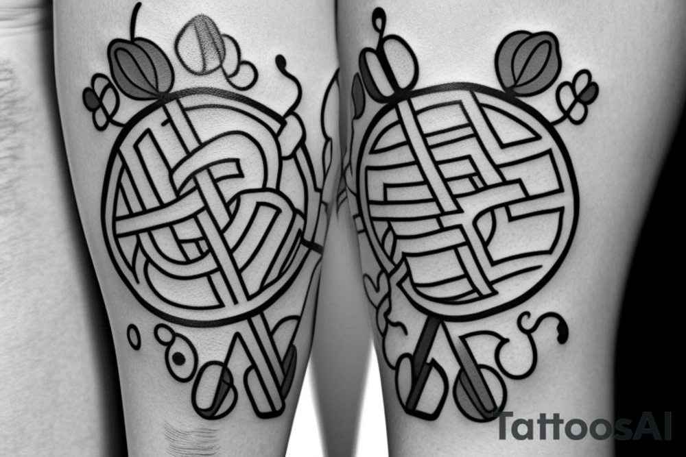 male tattoo representing a four-leaf clover whose stem forms the letter S tattoo idea male tattoo representing a four-leaf clover whose stem forms the letter S tattoo idea