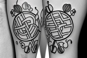 male tattoo representing a four-leaf clover whose stem forms the letter S tattoo idea