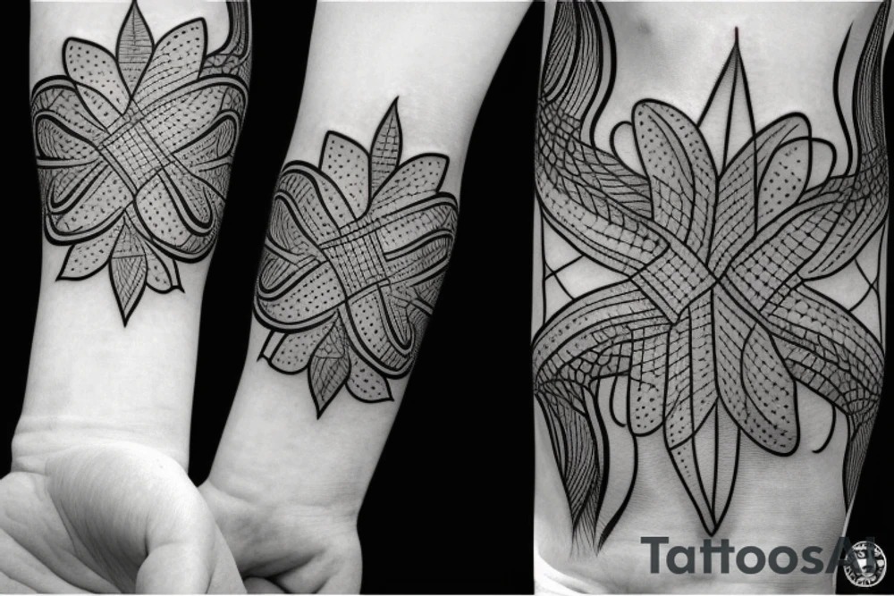 male tattoo representing a four-leaf clover whose stem forms the letter S tattoo idea male tattoo representing a four-leaf clover whose stem forms the letter S tattoo idea