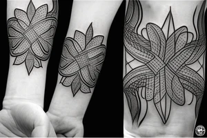 male tattoo representing a four-leaf clover whose stem forms the letter S tattoo idea