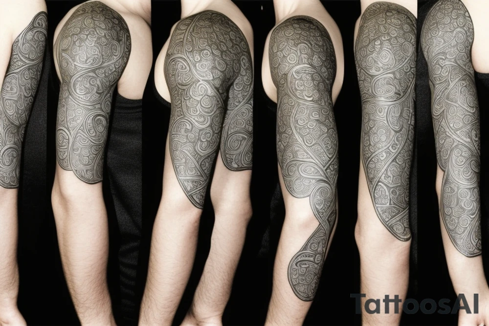 male tattoo representing a four-leaf clover whose stem forms the letter S tattoo idea
