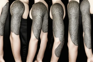 male tattoo representing a four-leaf clover whose stem forms the letter S tattoo idea