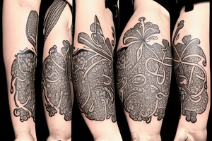 male tattoo representing a four-leaf clover whose stem forms the letter S tattoo idea