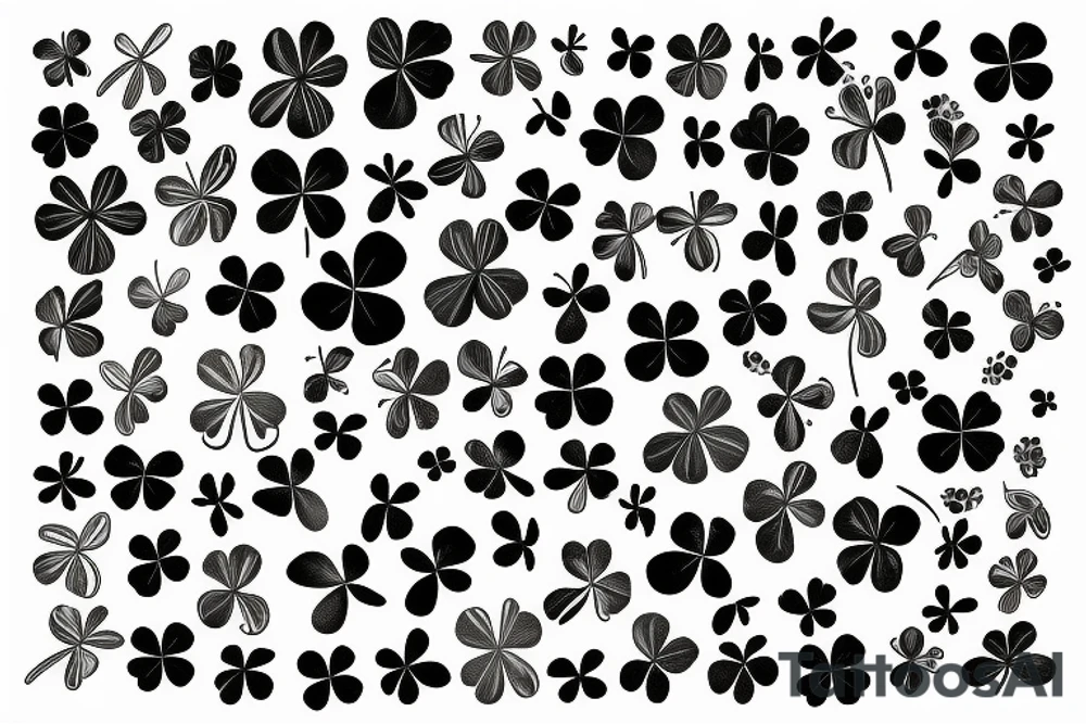 four-leaf clover whose stem forms the letter S tattoo idea