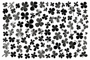 four-leaf clover whose stem forms the letter S tattoo idea