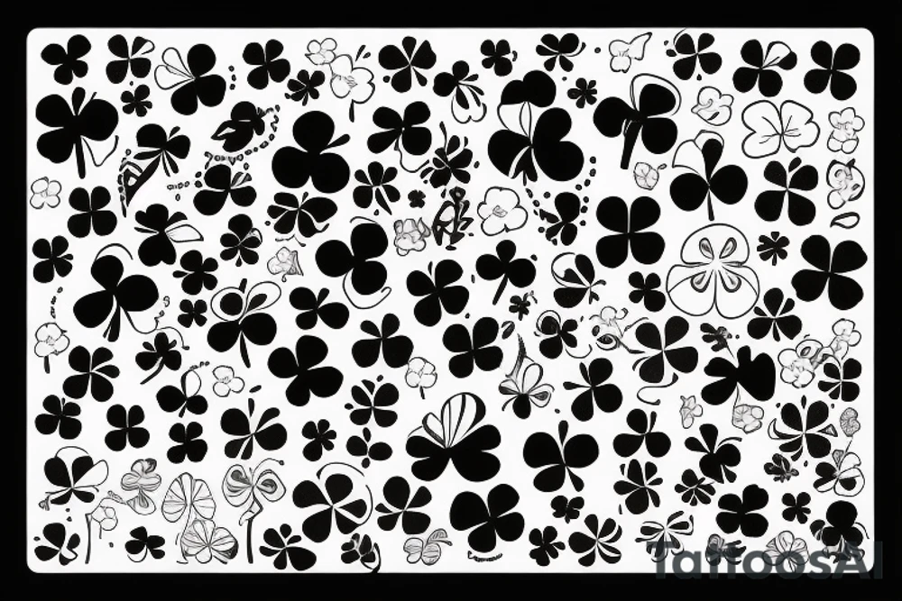 four-leaf clover whose stem forms the letter S tattoo idea