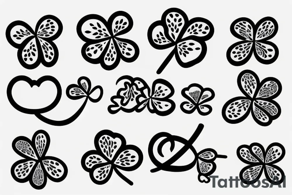 four-leaf clover whose stem forms the letter S tattoo idea