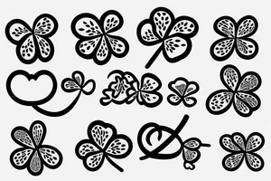 four-leaf clover whose stem forms the letter S tattoo idea