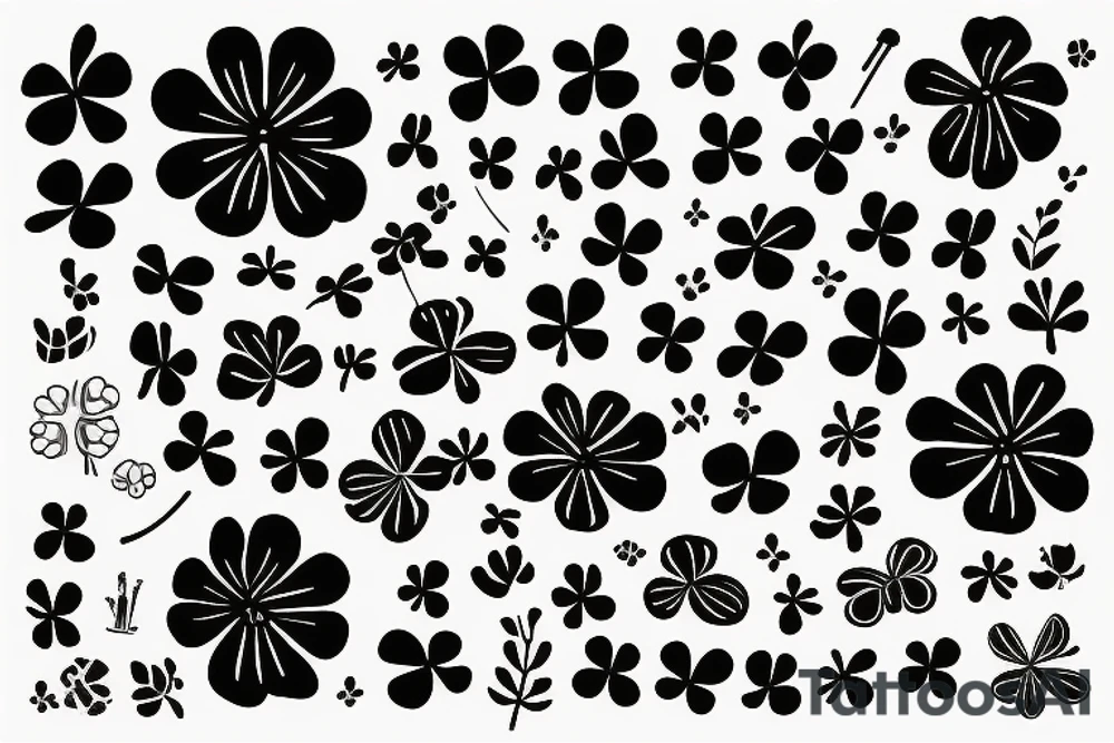 four-leaf clover whose stem forms the letter S tattoo idea