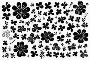 four-leaf clover whose stem forms the letter S tattoo idea