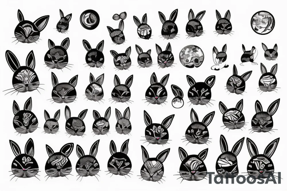 Rabbit tattooing cat tattoo idea