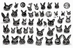 Rabbit tattooing cat tattoo idea