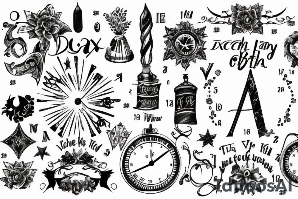 draw the date of birth in Roman numerals December 5, 2007 tattoo idea