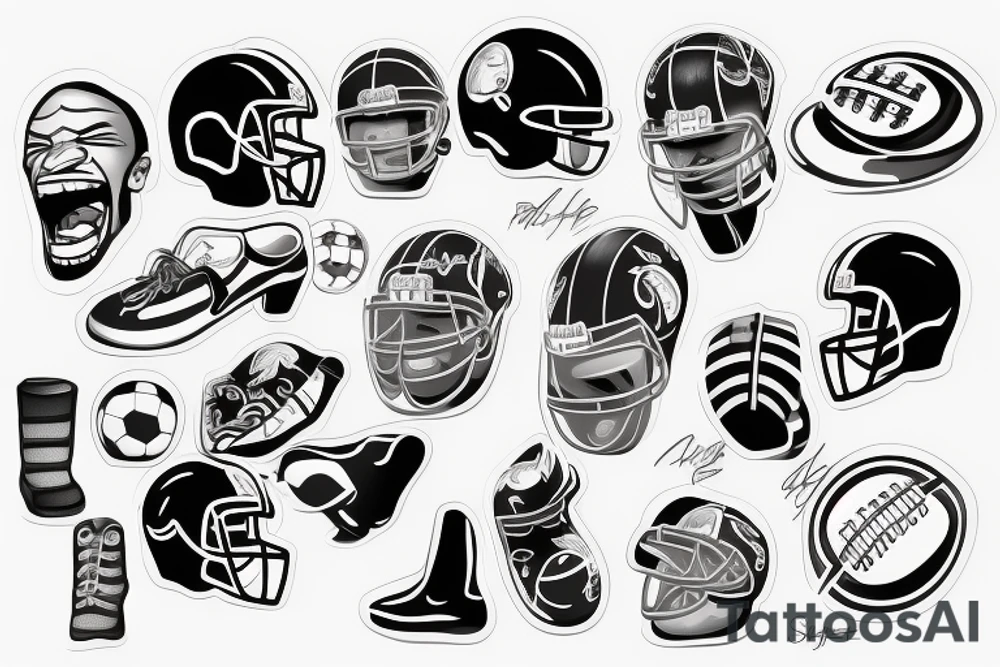 a football tattoo with the number 14 tattoo idea
