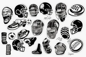 a football tattoo with the number 14 tattoo idea