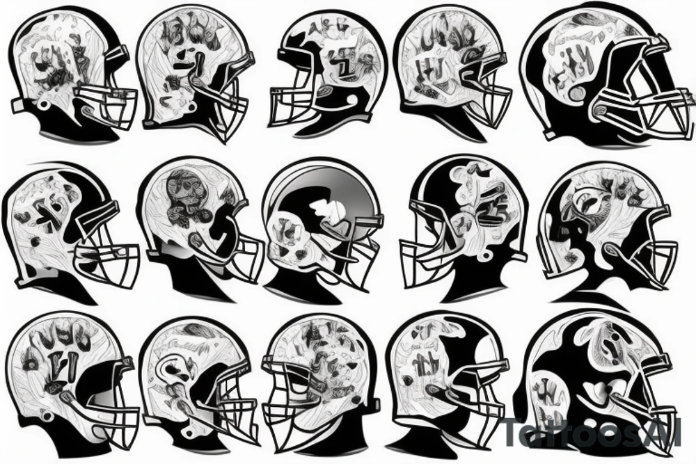 a football tattoo with the number 14 tattoo idea