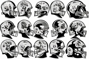 a football tattoo with the number 14 tattoo idea