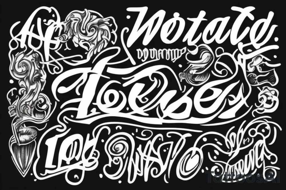 Text tattoo “4L” tattoo idea