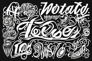 Text tattoo “4L” tattoo idea