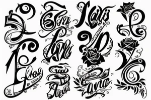 Text tattoo “4L” tattoo idea