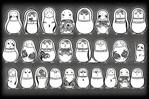 russian doll, outside happy, inside crying tattoo idea
