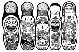 russian doll, outside happy, inside crying tattoo idea