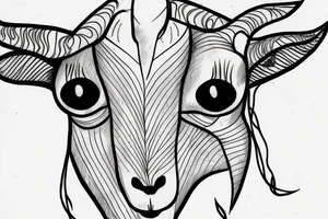 Goat with fired eyes drawed only with lines tattoo idea