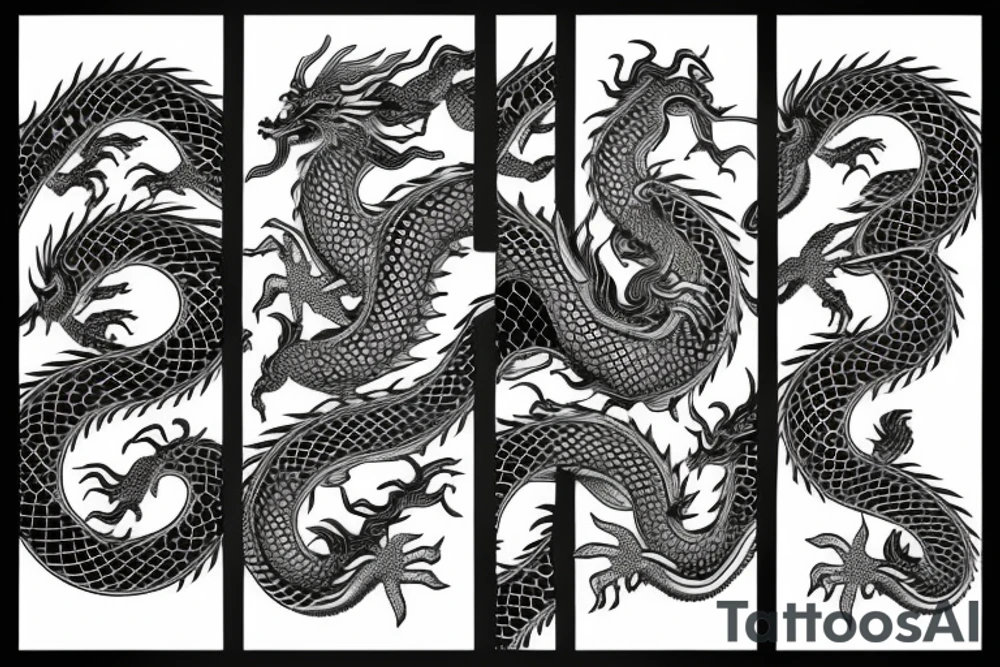 chinese style dragon surrounding an orb tattoo idea