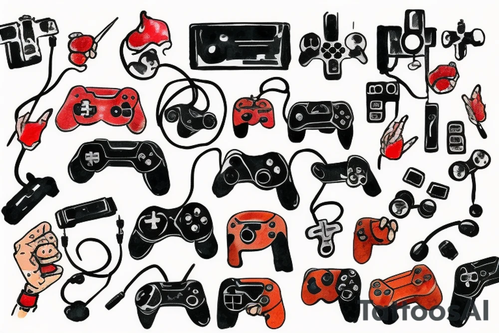 Video games controller tattoo idea