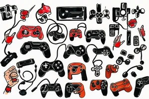 Video games controller tattoo idea