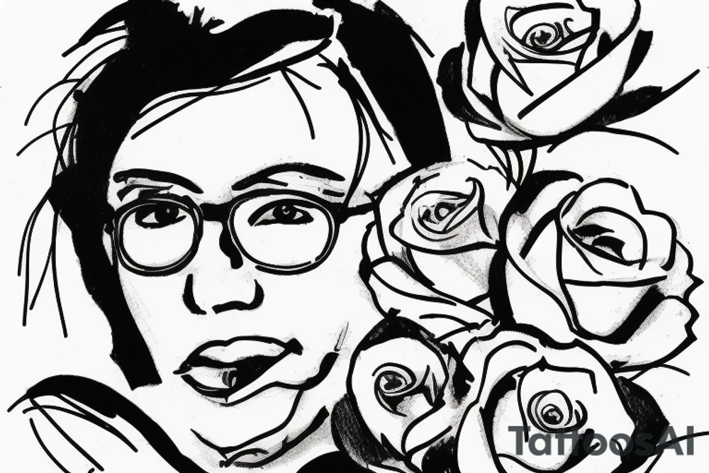 Andy Warhol sketches the flower from my garden tattoo idea