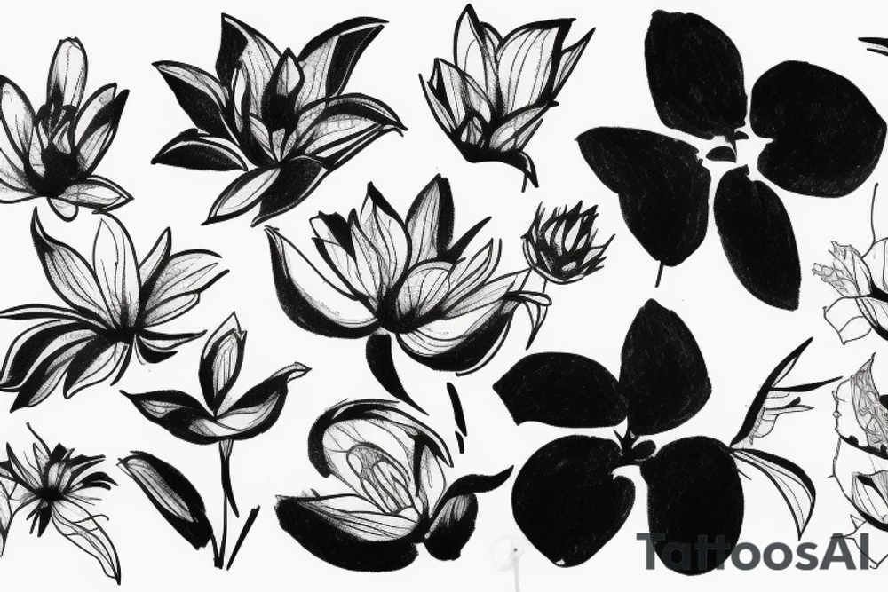 Andy Warhol sketches the flower from my garden tattoo idea
